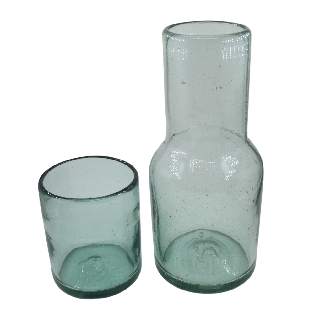Botella con Vaso Cristal