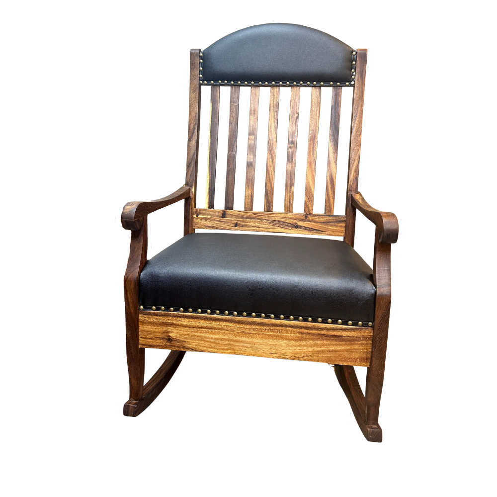 Silla Mecedora 'San Miguel' | Madera Parota y Cuero