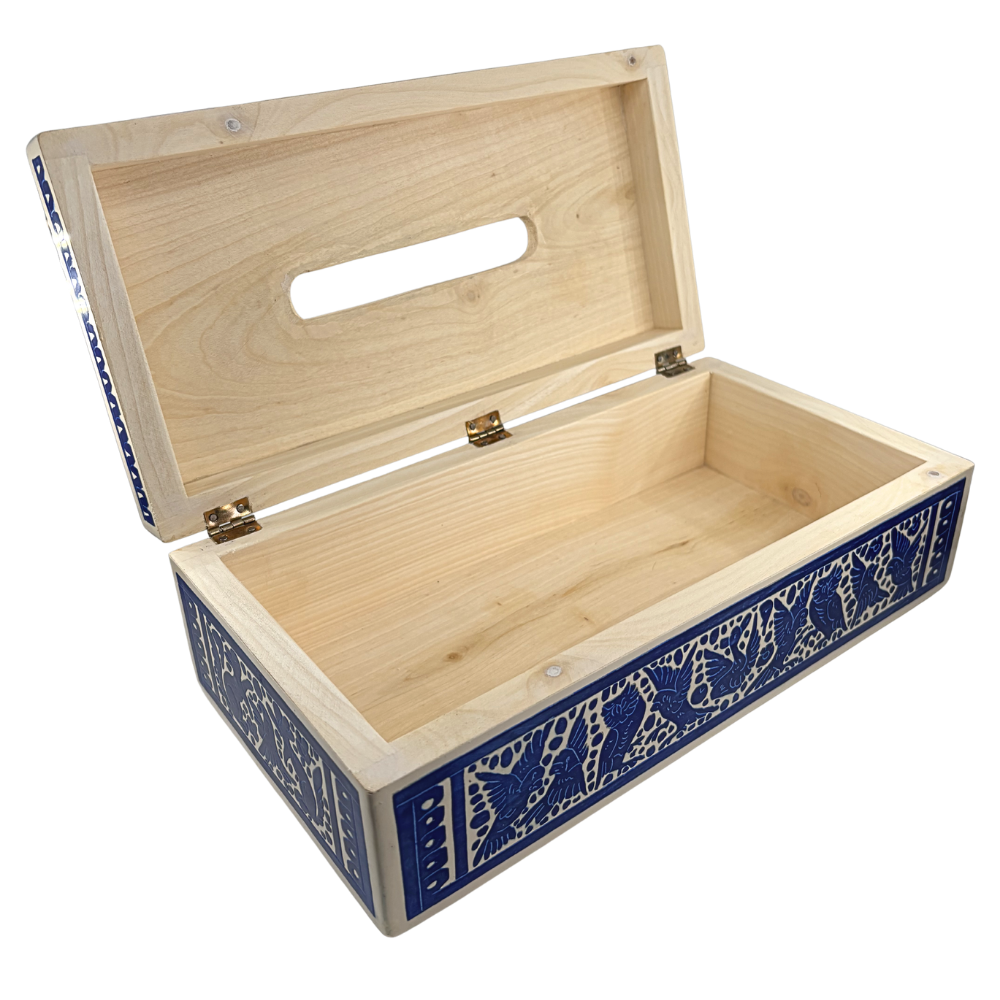Caja para pañuelos Olinalá 'Amatl' | Madera de Lináloe