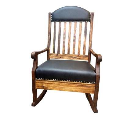 Silla Mecedora 'San Miguel' | Madera Parota y Cuero