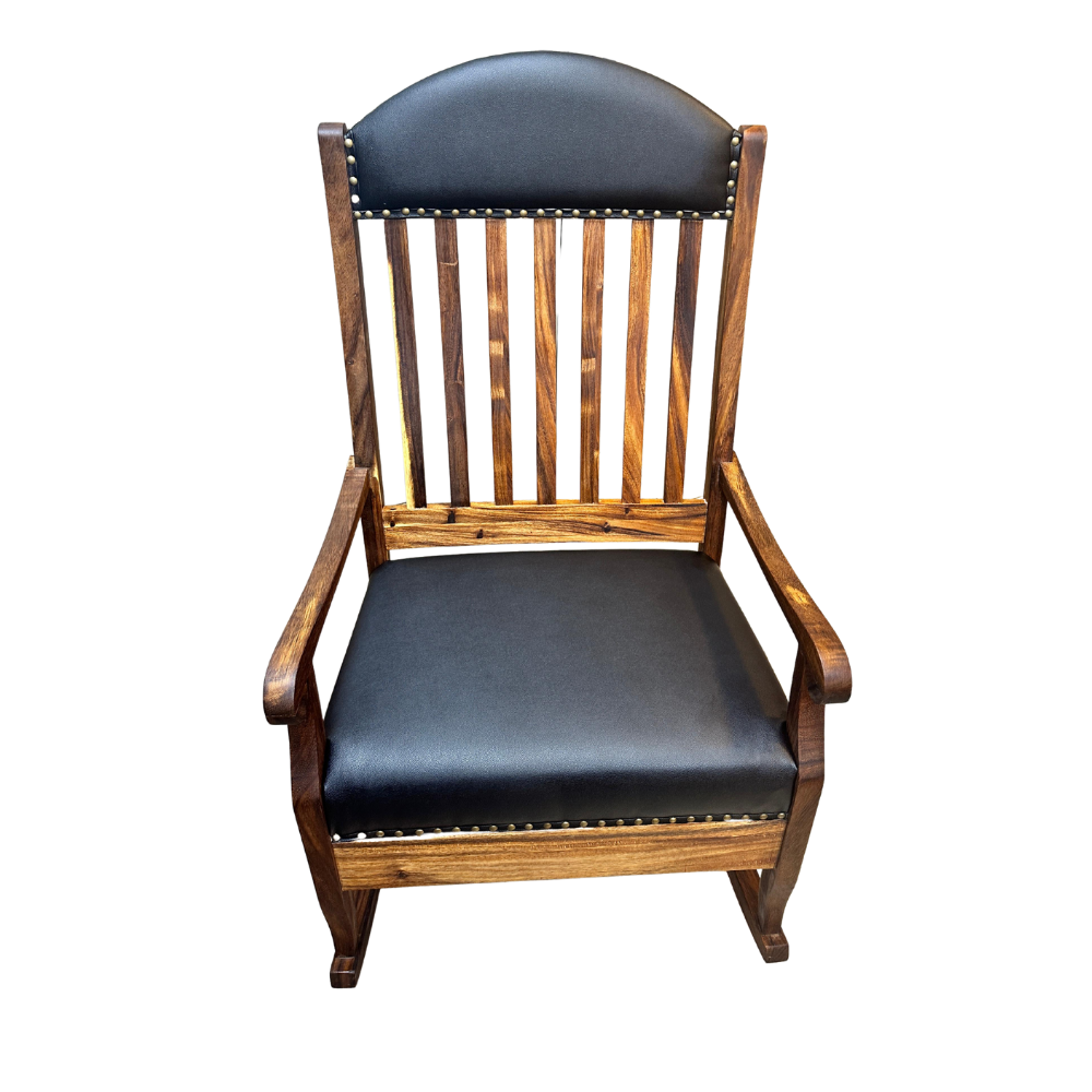 Silla Mecedora 'San Miguel' | Madera Parota y Cuero
