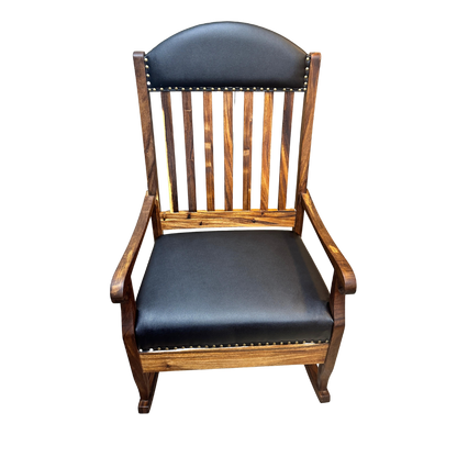 Silla Mecedora 'San Miguel' | Madera Parota y Cuero