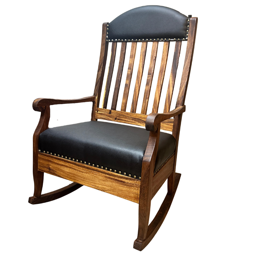Silla Mecedora 'San Miguel' | Madera Parota y Cuero