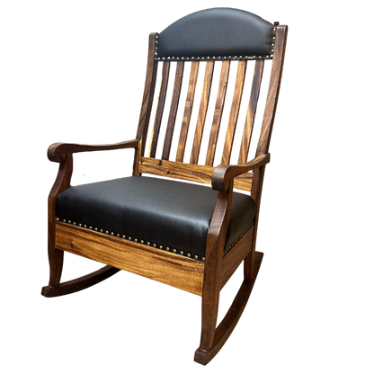 Silla Mecedora 'San Miguel' | Madera Parota y Cuero