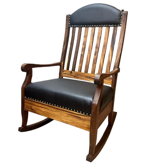 Silla Mecedora 'San Miguel' | Madera Parota y Cuero