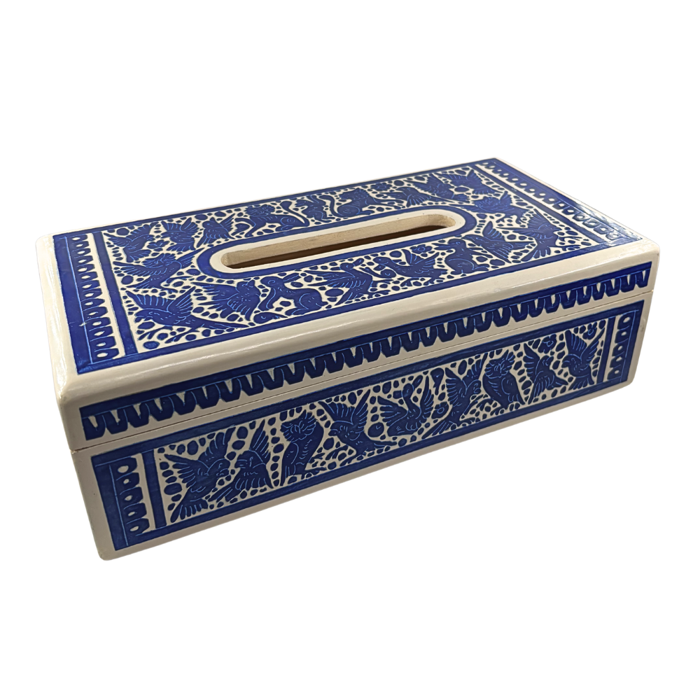Caja para pañuelos Olinalá 'Amatl' | Madera de Lináloe