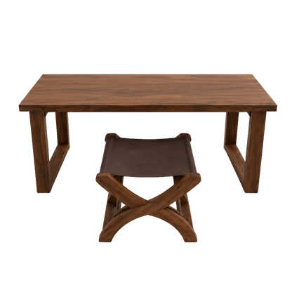 Juego de Mesa 'Esmeralda' | Madera Tzalam y Cuero