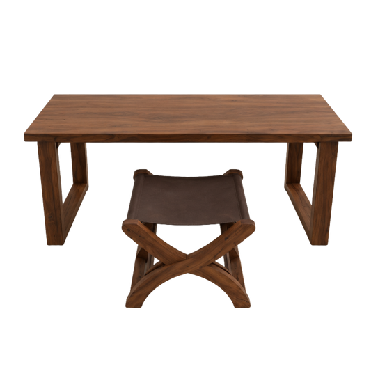 Juego de Mesa 'Esmeralda' | Madera Tzalam y Cuero