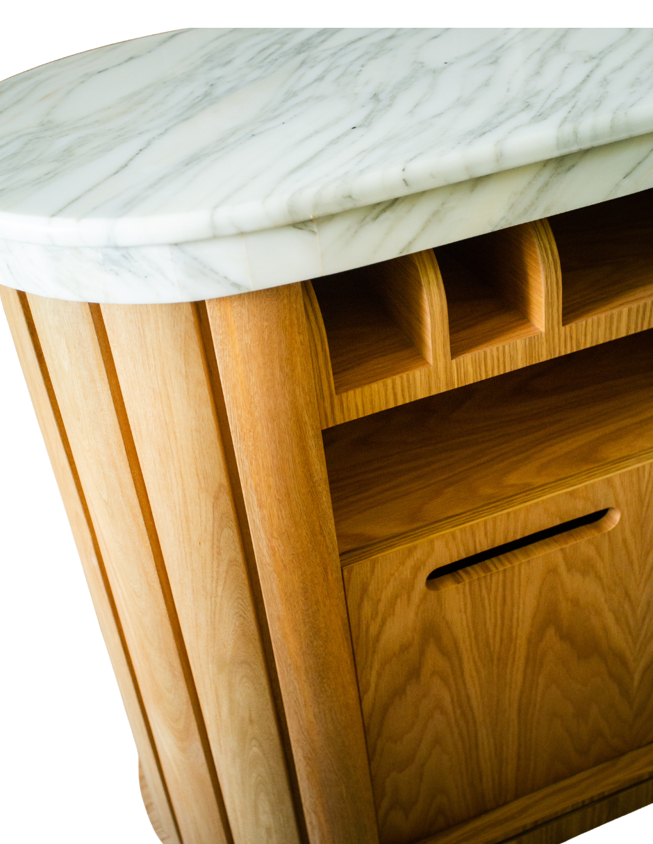 Mueble Comandas 'Holanda' | Madera Roble Europeo y Mármol