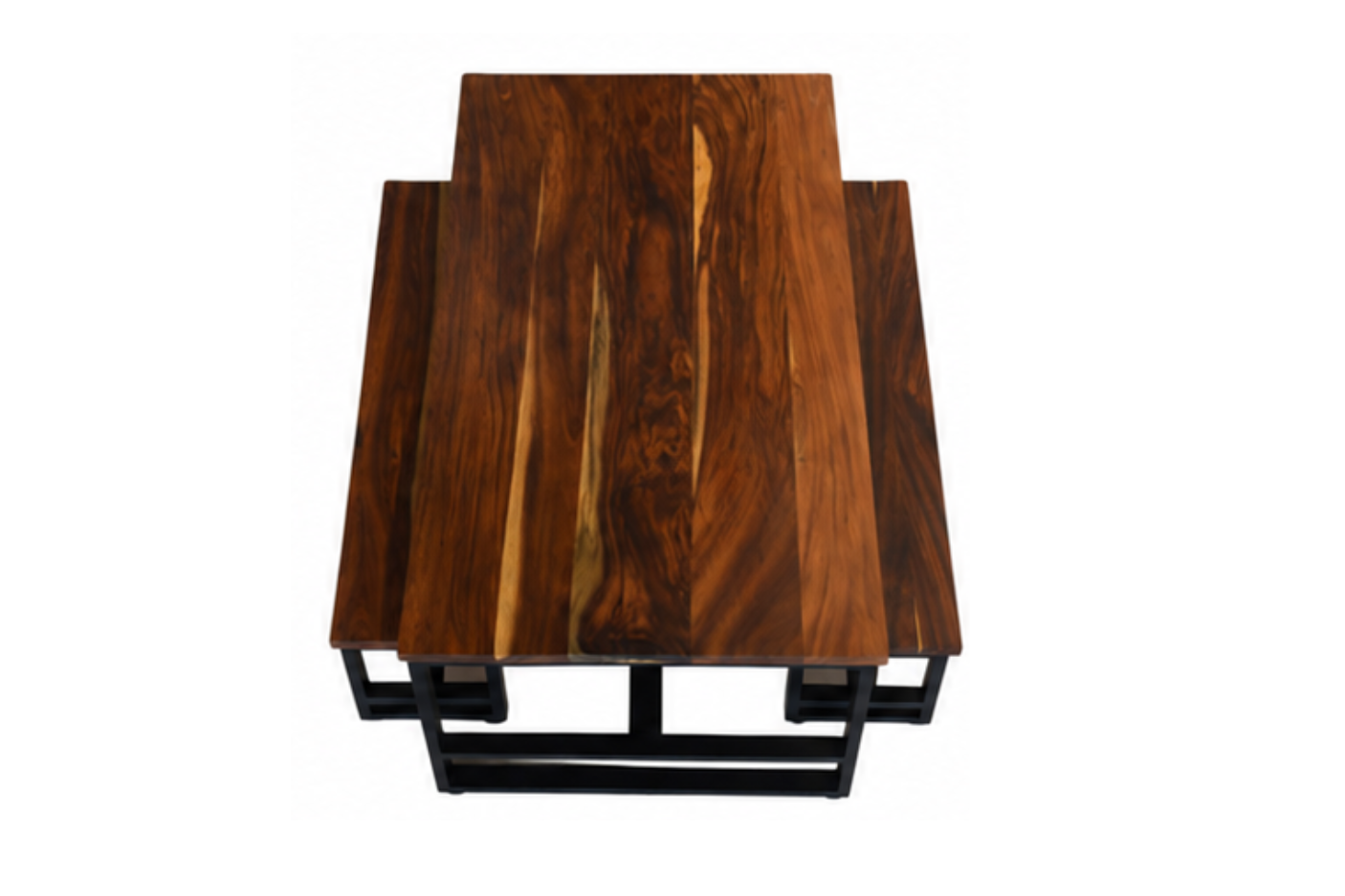 Juego de Mesa y Bancas 'San Luis' | Madera Parota y Acero